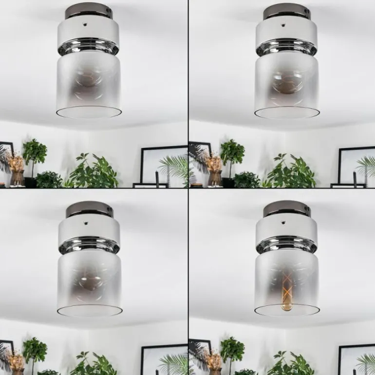 Hasvik Plafonnier, Spot de plafond Chrome, Fumée, 1 lumière