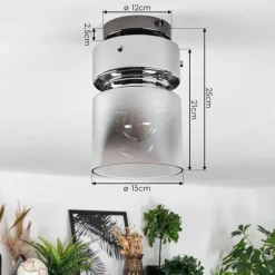 Hasvik Plafonnier, Spot de plafond Chrome, Fumée, 1 lumière