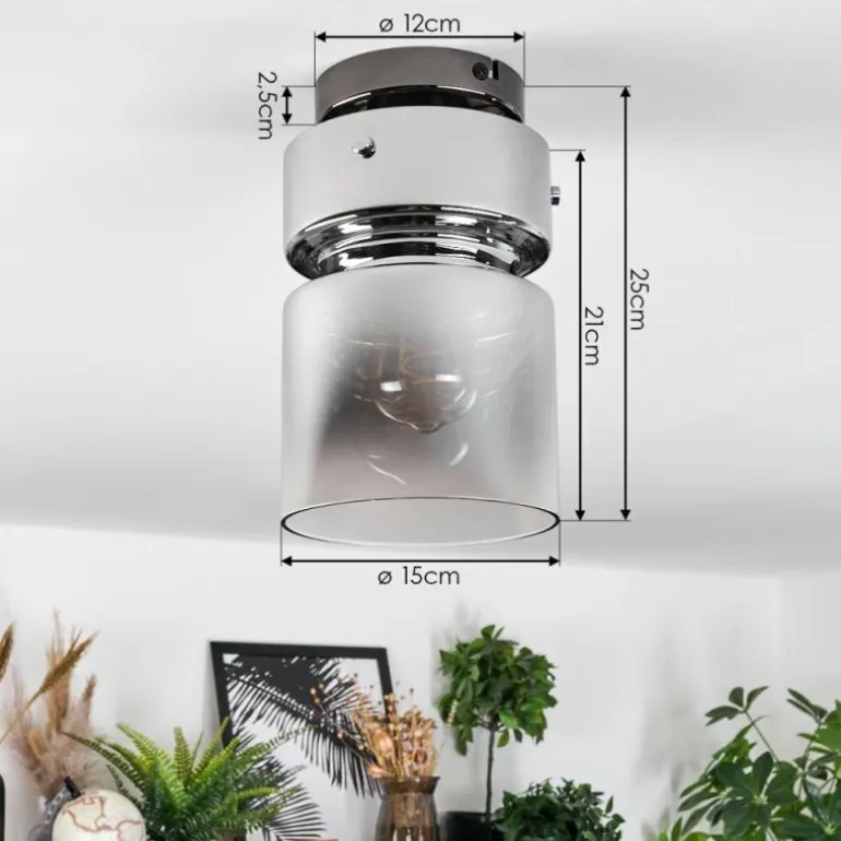 Hasvik Plafonnier, Spot de plafond Chrome, Fumée, 1 lumière
