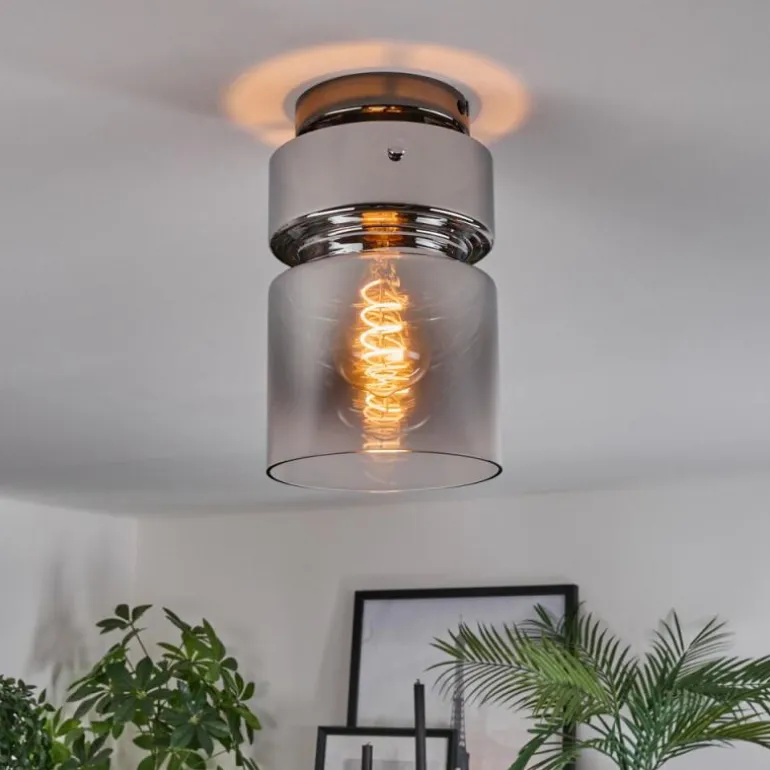 Hasvik Plafonnier, Spot de plafond Chrome, Fumée, 1 lumière