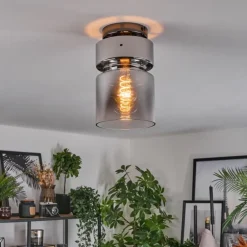 Hasvik Plafonnier, Spot de plafond Chrome, Fumée, 1 lumière