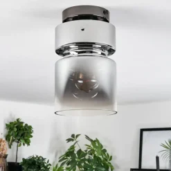 Hasvik Plafonnier, Spot de plafond Chrome, Fumée, 1 lumière