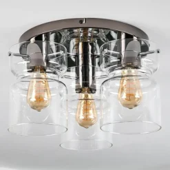 Hasvik Plafonnier, Spot de plafond Chrome, Noir, 3 lumières