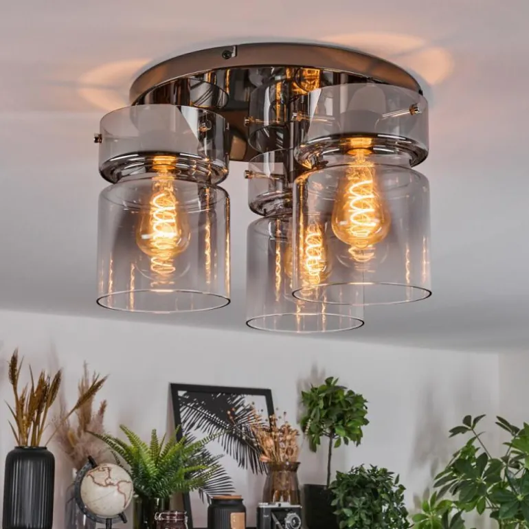 Hasvik Plafonnier, Spot de plafond Chrome, Noir, 3 lumières