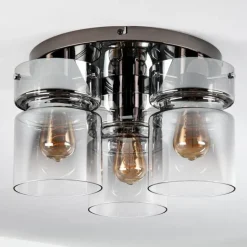 Hasvik Plafonnier, Spot de plafond Chrome, Noir, 3 lumières