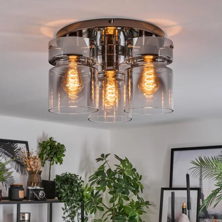 Hasvik Plafonnier, Spot de plafond Chrome, Noir, 3 lumières