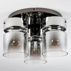 Hasvik Plafonnier, Spot de plafond Chrome, Noir, 3 lumières