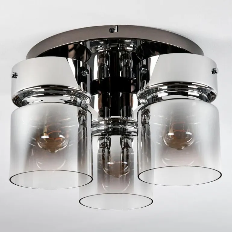 Hasvik Plafonnier, Spot de plafond Chrome, Noir, 3 lumières