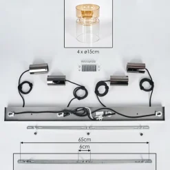 Hasvik Suspension, Suspension Ambre, Clair, 4 lumières