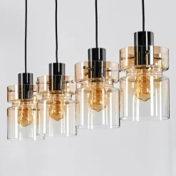 Hasvik Suspension, Suspension Ambre, Clair, 4 lumières