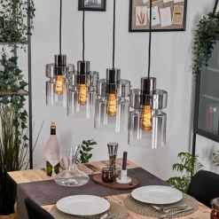 Hasvik Suspension, Suspension Clair, Fumé, 4 lumières