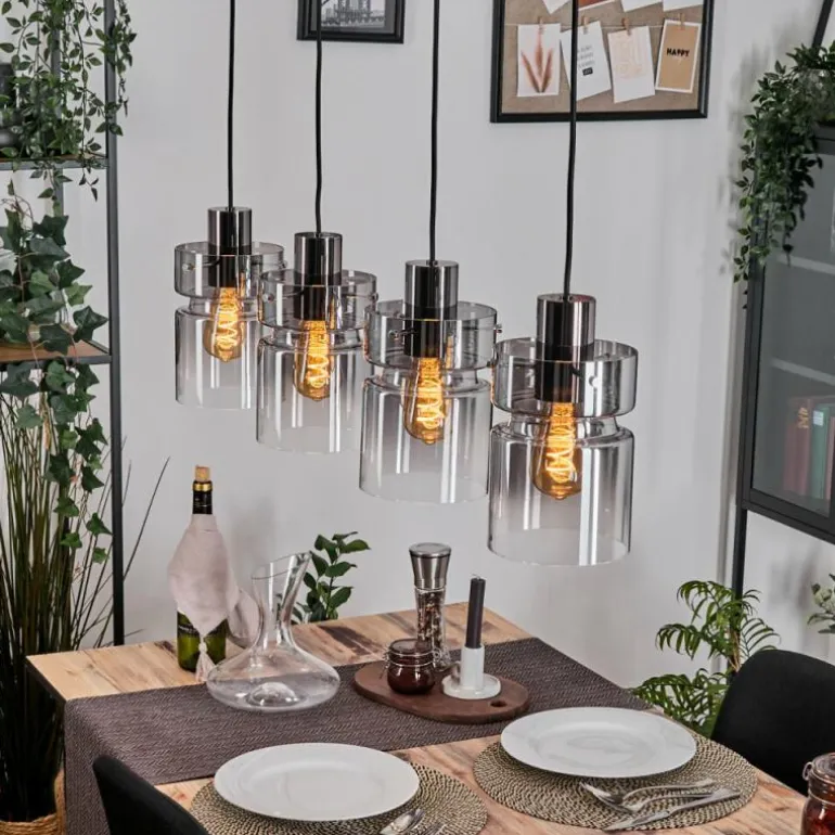 Hasvik Suspension, Suspension Clair, Fumé, 4 lumières