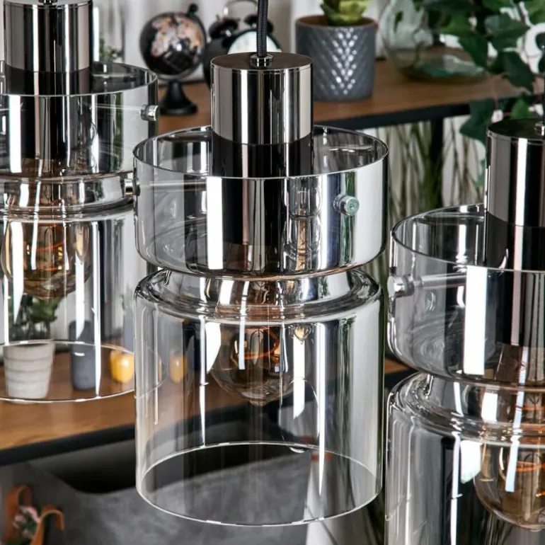 Hasvik Suspension, Suspension Clair, Fumé, 4 lumières