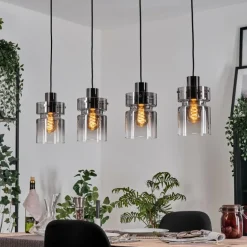 Hasvik Suspension, Suspension Clair, Fumé, 4 lumières
