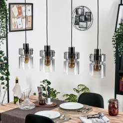 Hasvik Suspension, Suspension Clair, Fumé, 4 lumières