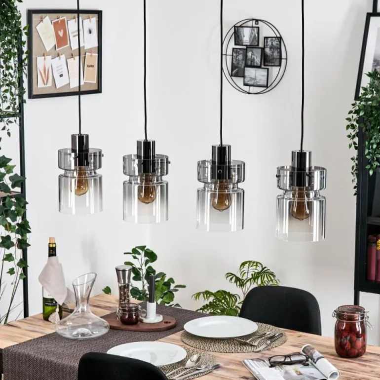 Hasvik Suspension, Suspension Clair, Fumé, 4 lumières