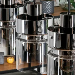 Hasvik Suspension, Suspension Chrome, Fumé, 4 lumières