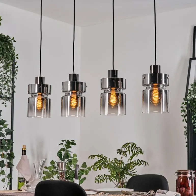 Hasvik Suspension, Suspension Chrome, Fumé, 4 lumières