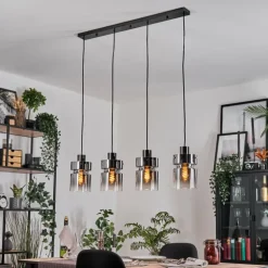 Hasvik Suspension, Suspension Chrome, Fumé, 4 lumières