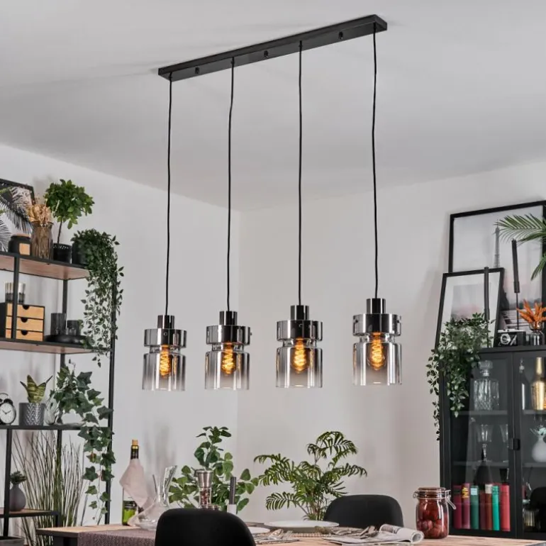 Hasvik Suspension, Suspension Chrome, Fumé, 4 lumières