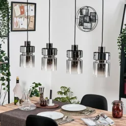 Hasvik Suspension, Suspension Chrome, Fumé, 4 lumières