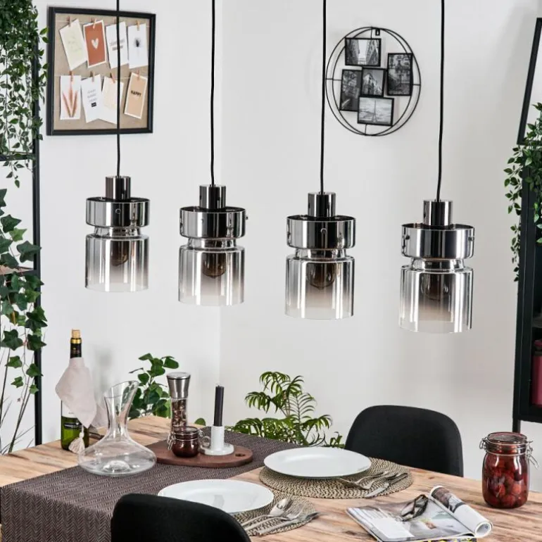 Hasvik Suspension, Suspension Chrome, Fumé, 4 lumières