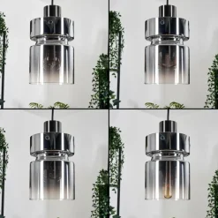 Hasvik Suspension, Suspension Chrome, Noir, 3 lumières