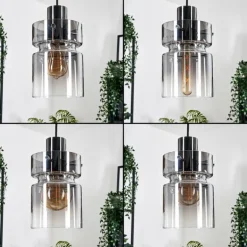 Hasvik Suspension, Suspension Chrome, Noir, 3 lumières