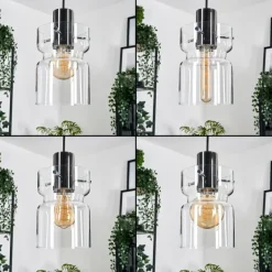 Hasvik Suspension, Suspension Chrome, Noir, 5 lumières