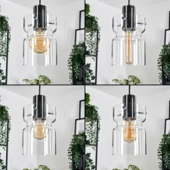 Hasvik Suspension, Suspension Chrome, Noir, 5 lumières