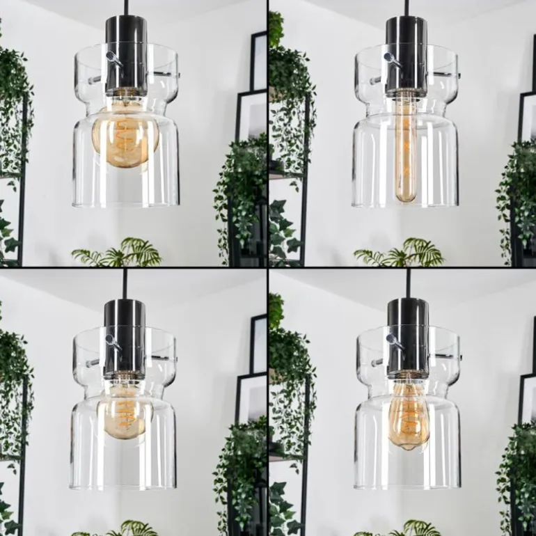 Hasvik Suspension, Suspension Chrome, Noir, 5 lumières
