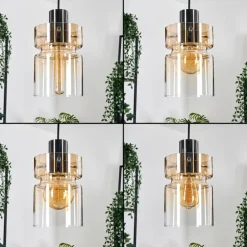 Hasvik Suspension, Suspension Chrome, Noir, 5 lumières
