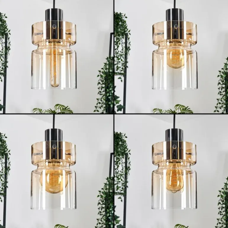 Hasvik Suspension, Suspension Chrome, Noir, 5 lumières
