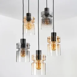 Hasvik Suspension, Suspension Chrome, Noir, 5 lumières