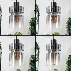 Hasvik Suspension, Suspension Chrome, Noir, 5 lumières