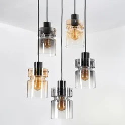 Hasvik Suspension, Suspension Chrome, Noir, 5 lumières