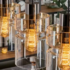 Hasvik Suspension, Suspension Chrome, Noir, 3 lumières