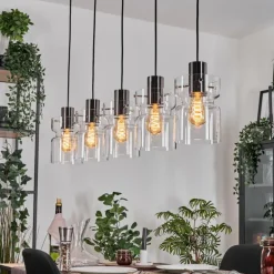 Hasvik Suspension, Suspension Noir, 5 lumières