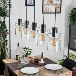 Hasvik Suspension, Suspension Noir, 5 lumières
