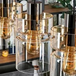 Hasvik Suspension, Suspension Noir, 5 lumières