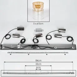 Hasvik Suspension, Suspension Noir, 5 lumières