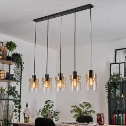 Hasvik Suspension, Suspension Noir, 5 lumières