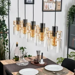 Hasvik Suspension, Suspension Noir, 5 lumières