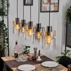 Hasvik Suspension, Suspension Noir, 5 lumières
