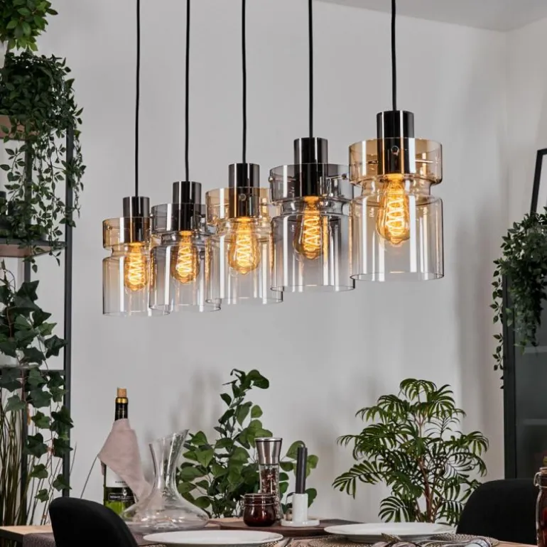 Hasvik Suspension, Suspension Noir, 5 lumières
