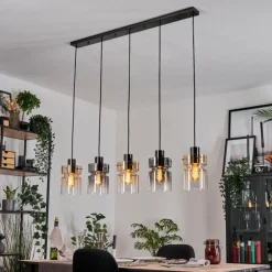Hasvik Suspension, Suspension Noir, 5 lumières