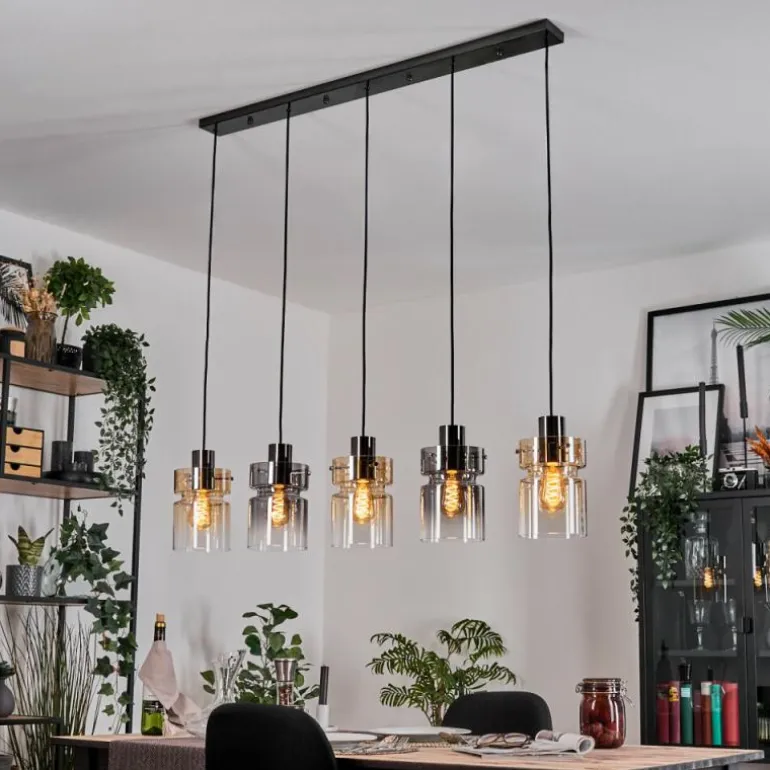 Hasvik Suspension, Suspension Noir, 5 lumières