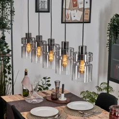 Hasvik Suspension, Suspension Noir, 5 lumières