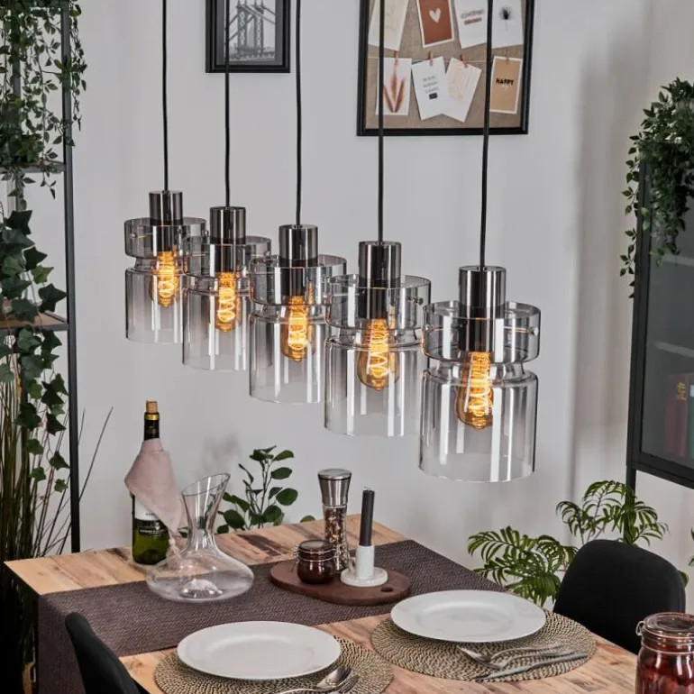 Hasvik Suspension, Suspension Noir, 5 lumières