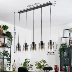 Hasvik Suspension, Suspension Noir, 5 lumières